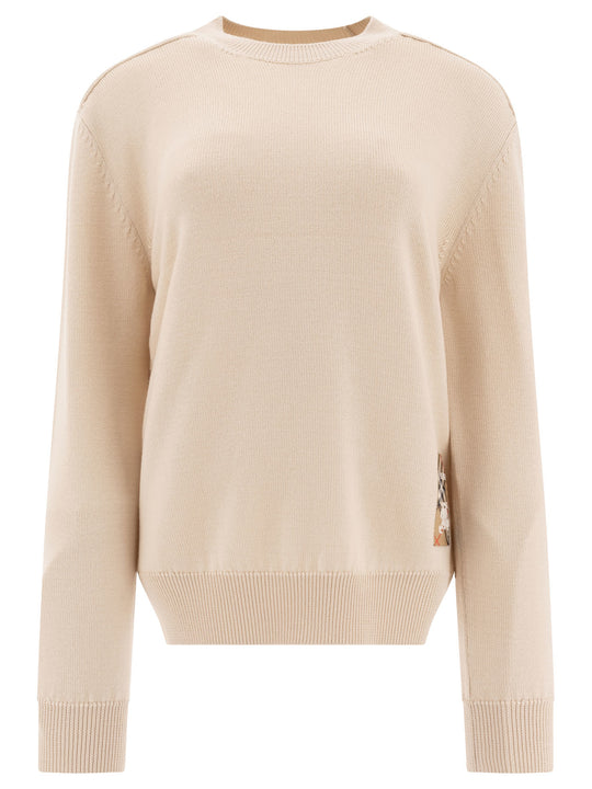 Wool Crew Neck Sweater Knitwear Beige