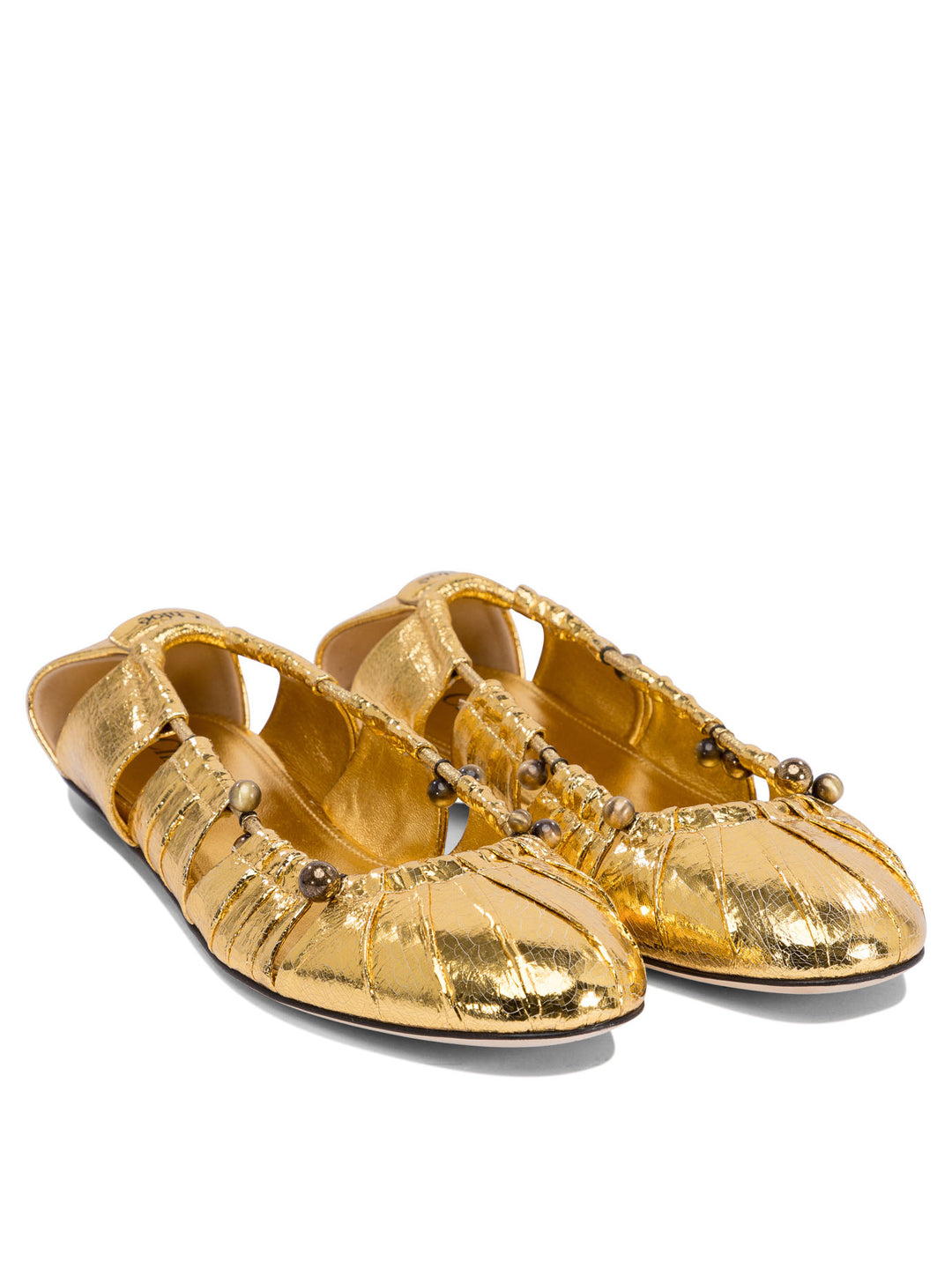 Chloé Ballet Flats Cut-Out Details Ballerinas - Gold | 61cbd1c666a5c0680e916786b5a843326113d84f