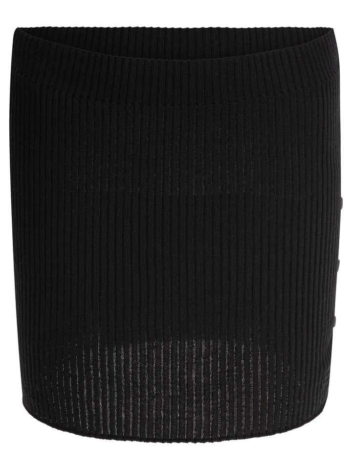 CourrèGes Cotton And Merino Wool Miniskirt Skirts - Black | 017f7b88b91df1857c5fb986f0ad891c46dfa27c