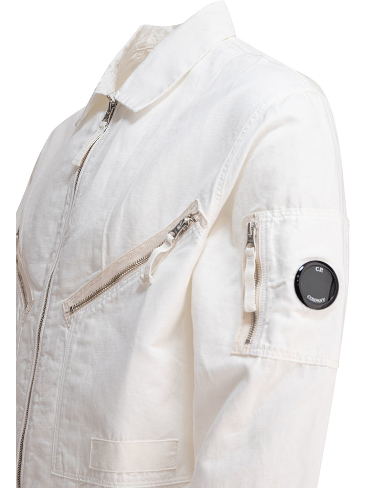 C.P. Company Cotton And Linen Overshirt Jackets and Coats - White | fff7abfd63dd3cef147c798a1400d78db71ff27c