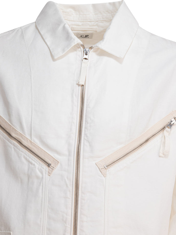 C.P. Company Cotton And Linen Overshirt Jackets and Coats - White | 8fdb25d7487bcc75a8836ada456063964e26b4a4