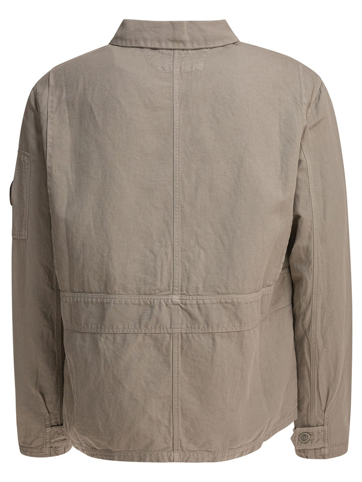 C.P. Company Cotton And Linen Overshirt Jackets and Coats - Grey | c8f2befa03dcf7f95850a42ac445be4041b43bcb