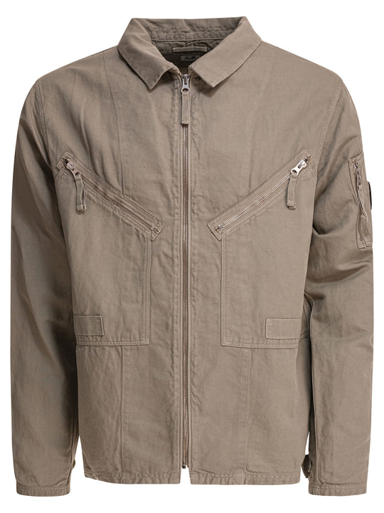 Cotton And Linen Overshirt Jackets And Coats Grey