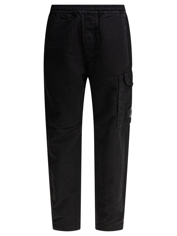 C.P. Company Cotton And Linen Cargo Trousers - Black | 40c34da2b3d53f14a2813bd55633ef88e6d7b2d2