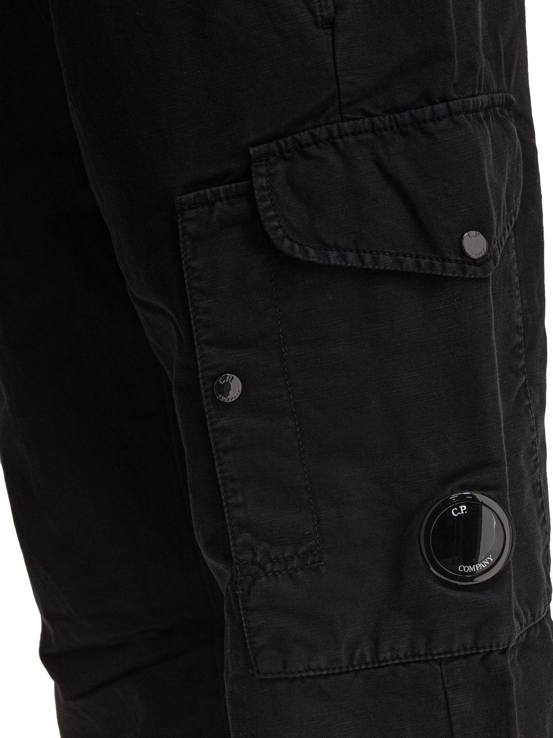 C.P. Company Cotton And Linen Cargo Trousers - Black | 7f4090ad7396a2a0c1d1fe15d6dfd506d603f3a1