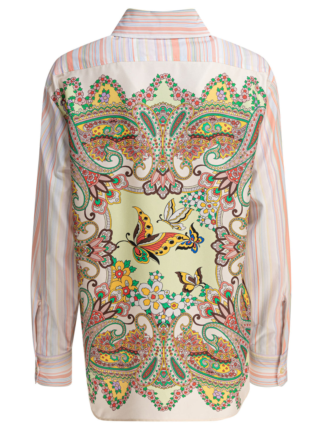 Etro Striped Shirt With Print On The Back Shirts - Pink | f967d8da23c53ec23e8bf824b05f179b1cf57732