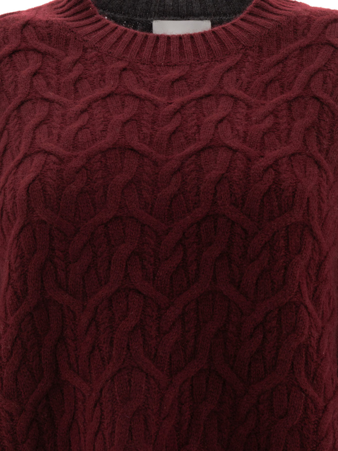 Ganni Bi-Color Crewneck Sweater Knitwear - Bordeaux | 1b598e5fe004e2b67aff3b77070721d17e0cf3a0