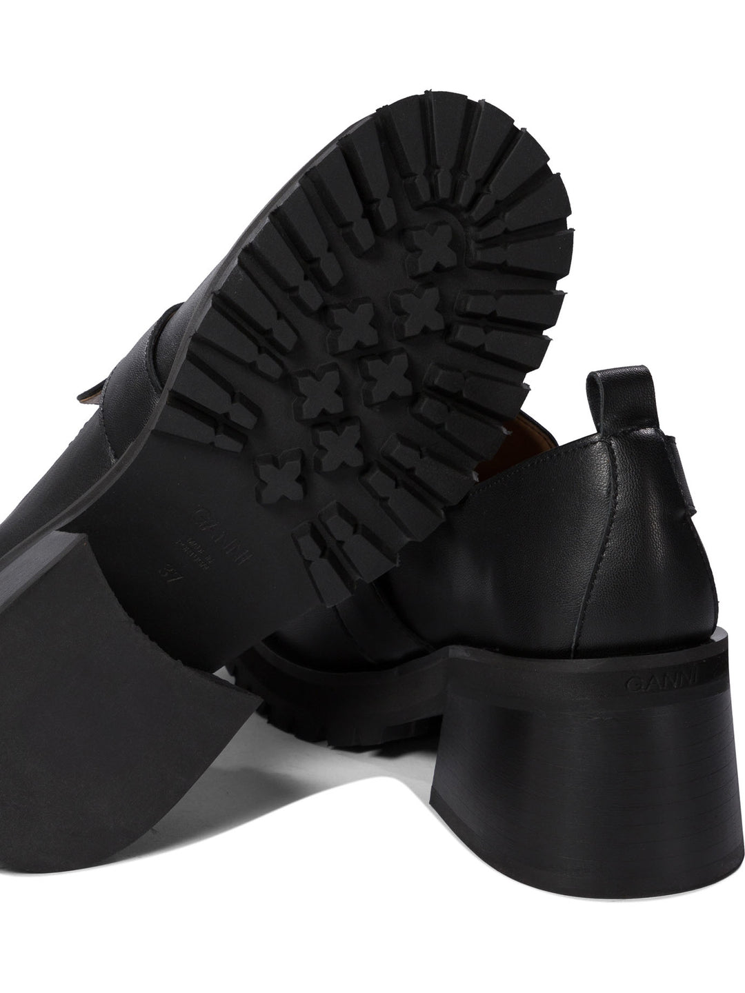 Ganni Loafers With Platform And Buckle Loafers & Slippers - Black | d9deee2d61459ccaf41ec9e23ebef57622736f46