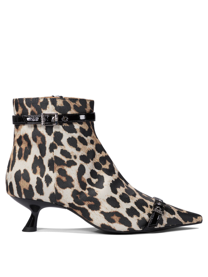 Ganni Leopard Ankle Boots Boots and Ankle Boots - Brown | b3035108bf20c1afc84df7f3724d22f027d8d935