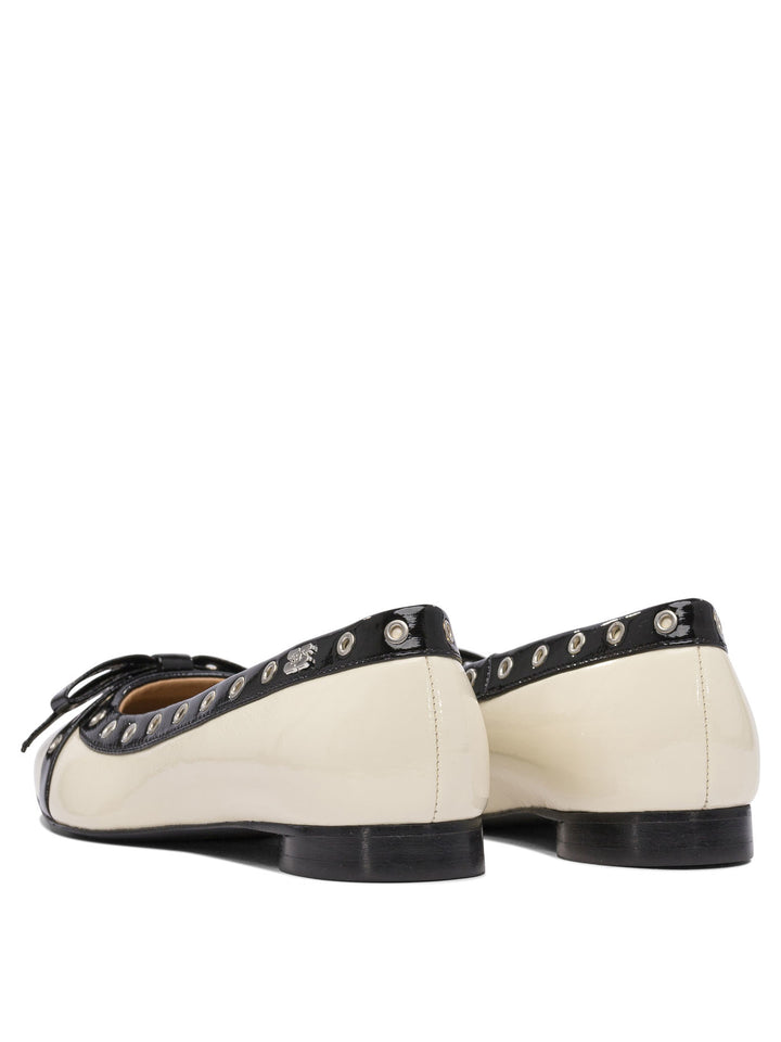 Ganni Eyelet Bow Ballet Flats Ballerinas - White | d45b5e6cf9987ff7a1b22047e348b9073fe40449