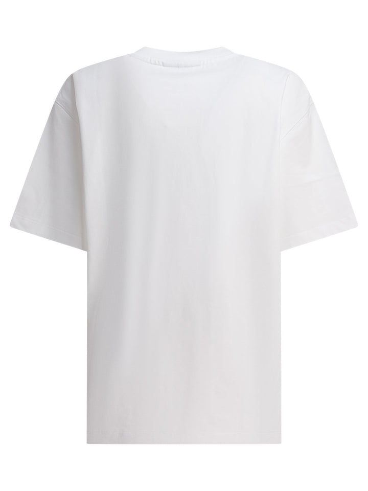 Ganni Cotton T-Shirt With Logo T-shirts - White | 4e60e02e57e3af43732c28cbed00384d5c2d61cf