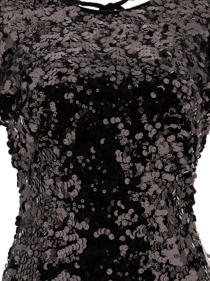 Ganni Velvet Sequins Mini Dress Dresses - Black | f01a805009ee47096b759f499f78aead66486592