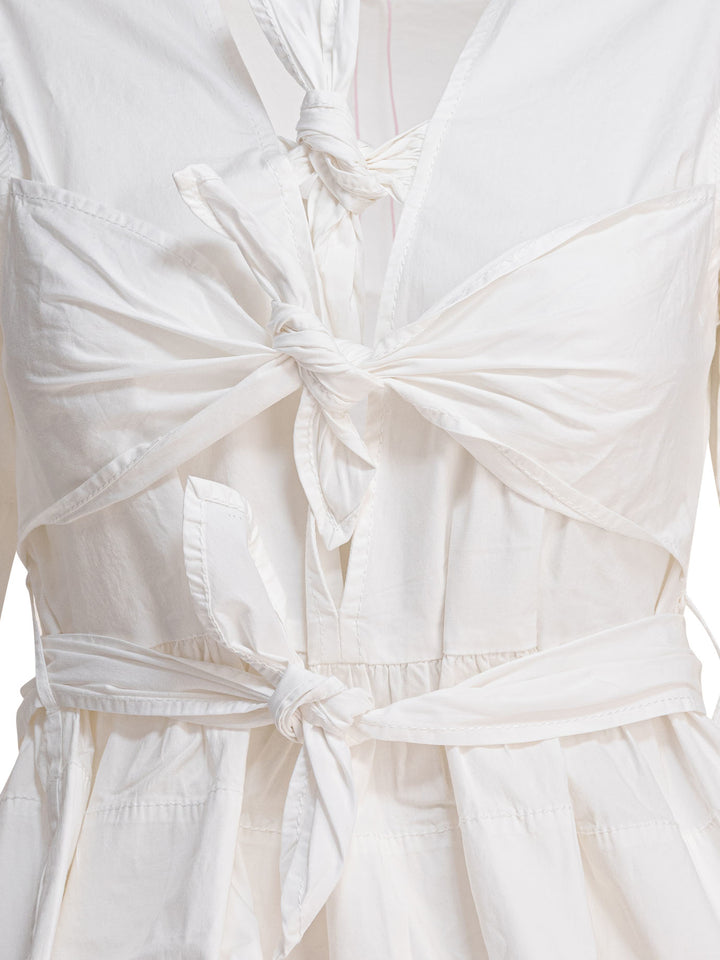 Ganni Blouse With Ruffles Shirts - White | 35b06fd094bb487a48d10af5bf1f352b8db4f4cf