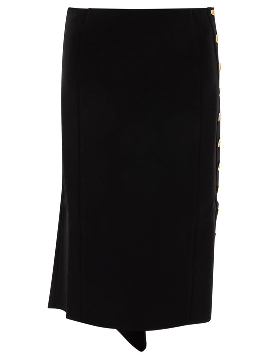 Milan Stitch Skirt With Buttons Skirts Black