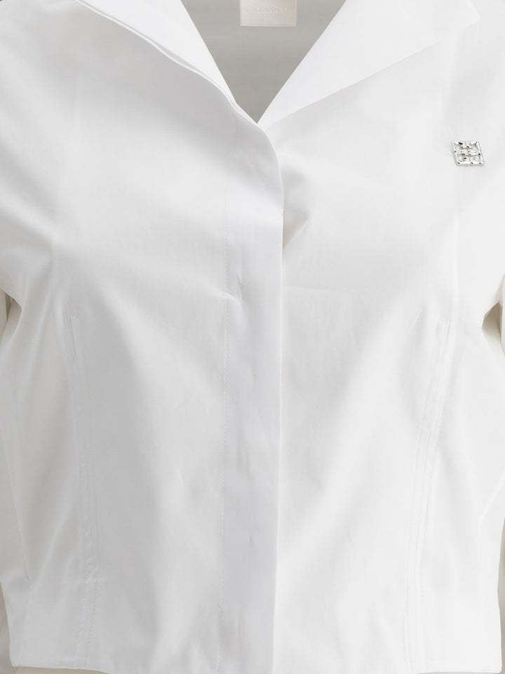 Givenchy Cropped Poplin Shirt Shirts - White | 69cdca6438f76e6830f4a6989dafcce490d6a458