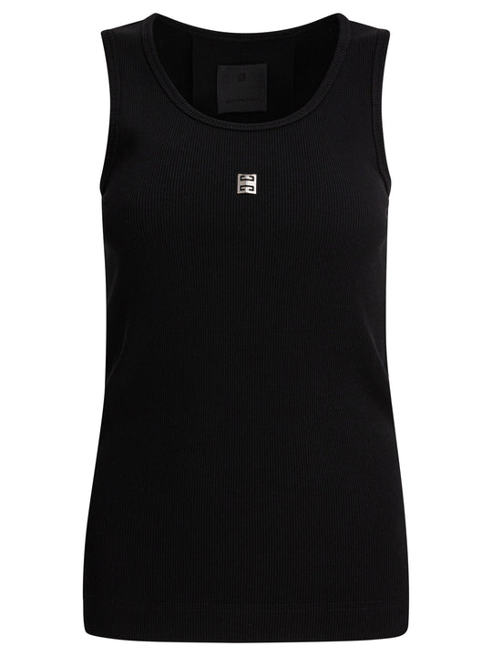 Ribbed Tank Top Tops Black
