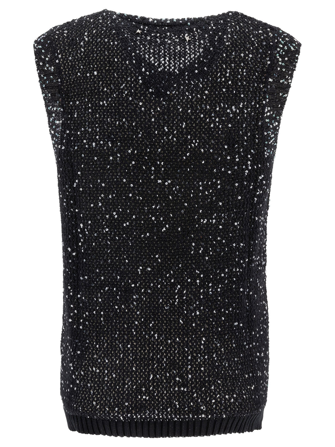 Golden Goose Knit Top With Sequins Tops - Black | 604ad235e92fe72fed8c19c825aacb9a21bee086