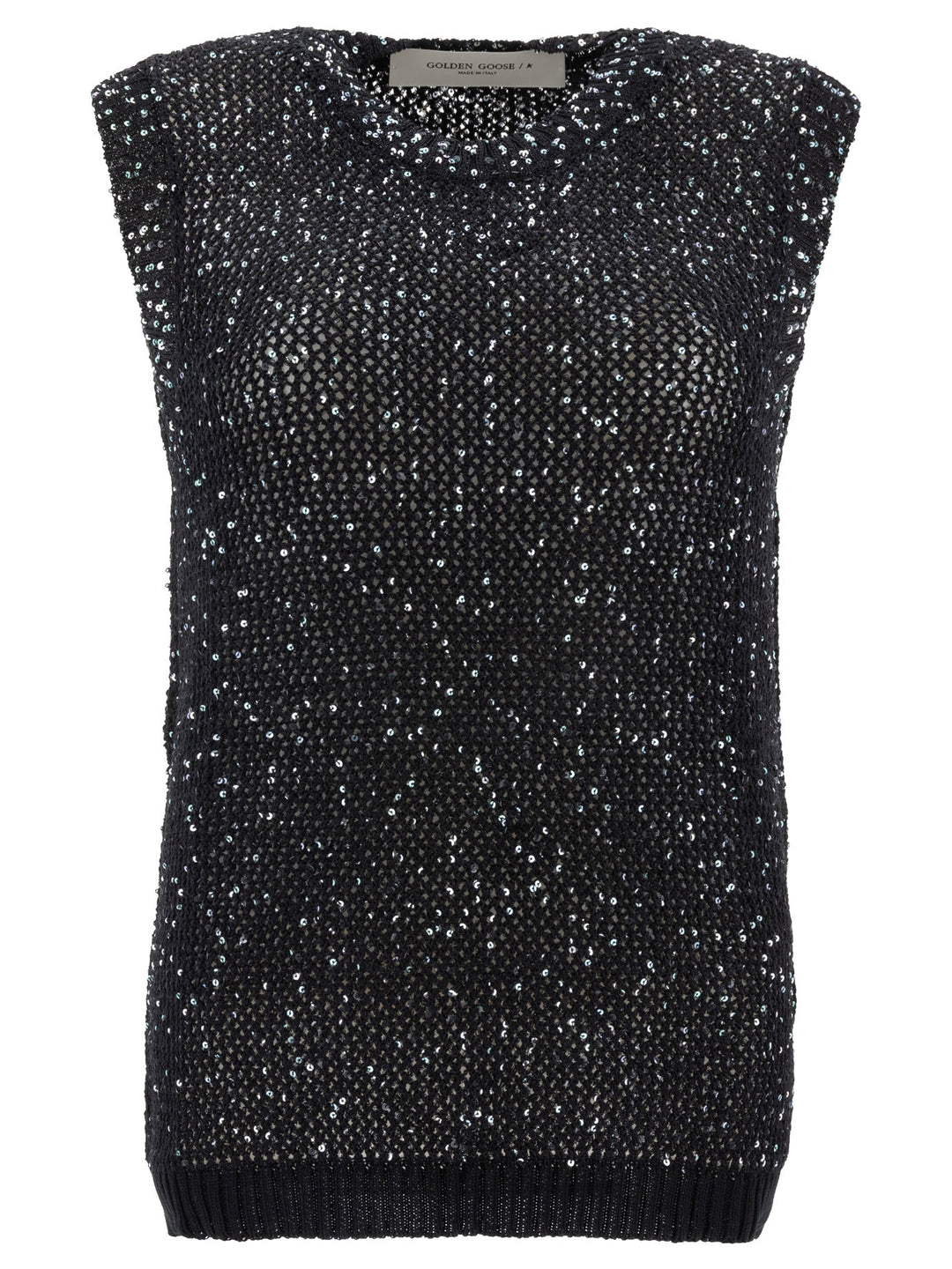 Golden Goose Knit Top With Sequins Tops - Black | 24aa09fa8c603a7c5887e01d104306e2eaf1f3fc