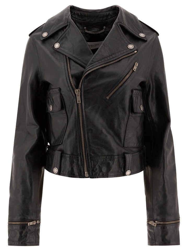 Golden Goose Leather Biker Jacket Jackets and Coats - Black | 07d76ffad4140839e4996d1cb02c60d963d3de2c