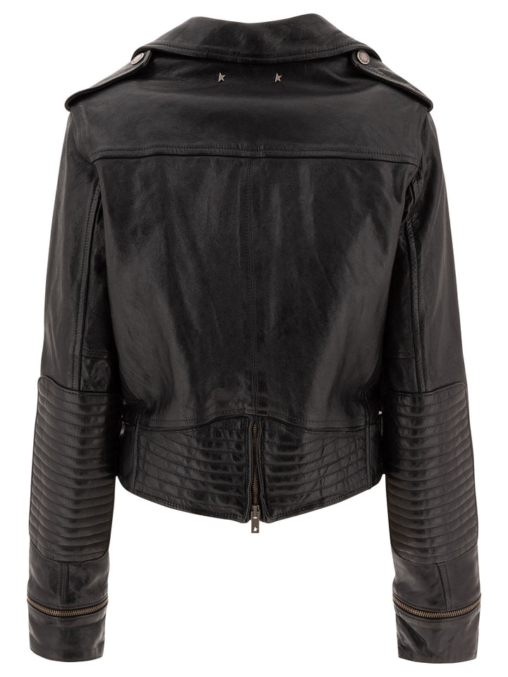 Golden Goose Leather Biker Jacket Jackets and Coats - Black | 54da7edb02ee0a7079b6aca37b297cd3945f563d