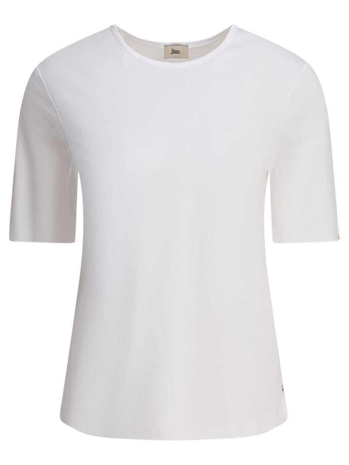 Herno Cotton T-Shirt With Buttons T-shirts - White | 8e057da1acbe017952984d6303b86b7c5d450de2