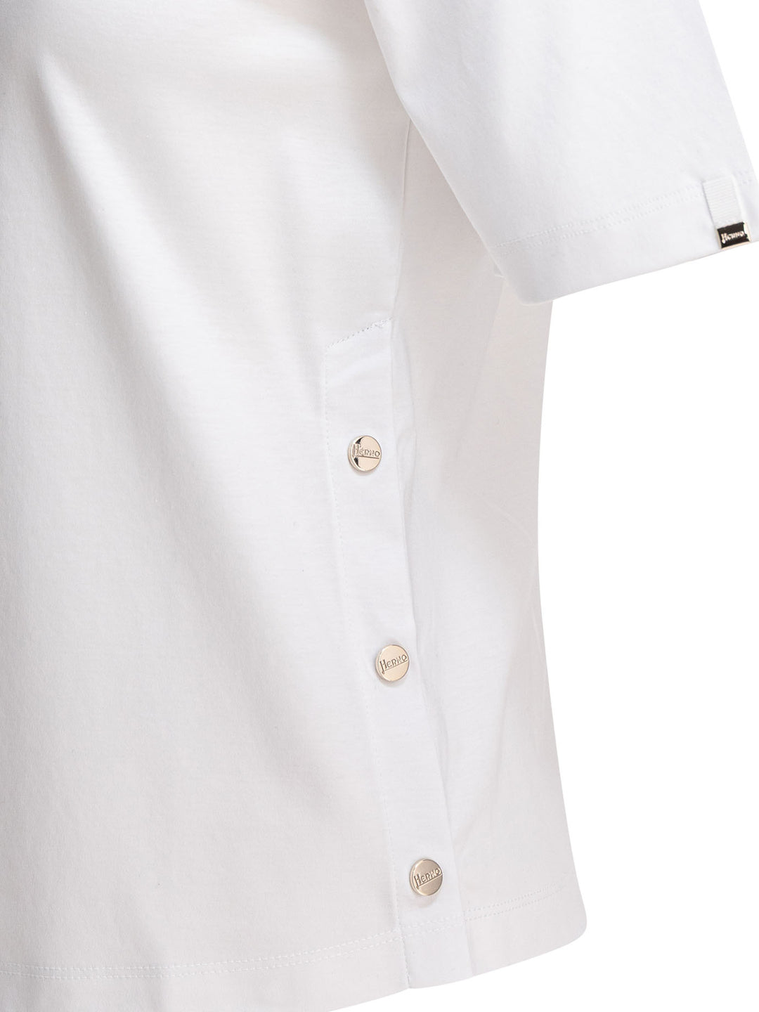 Herno Cotton T-Shirt With Buttons T-shirts - White | a572f91d5a02c69b97a60eedce9f8218b1a4d0ac