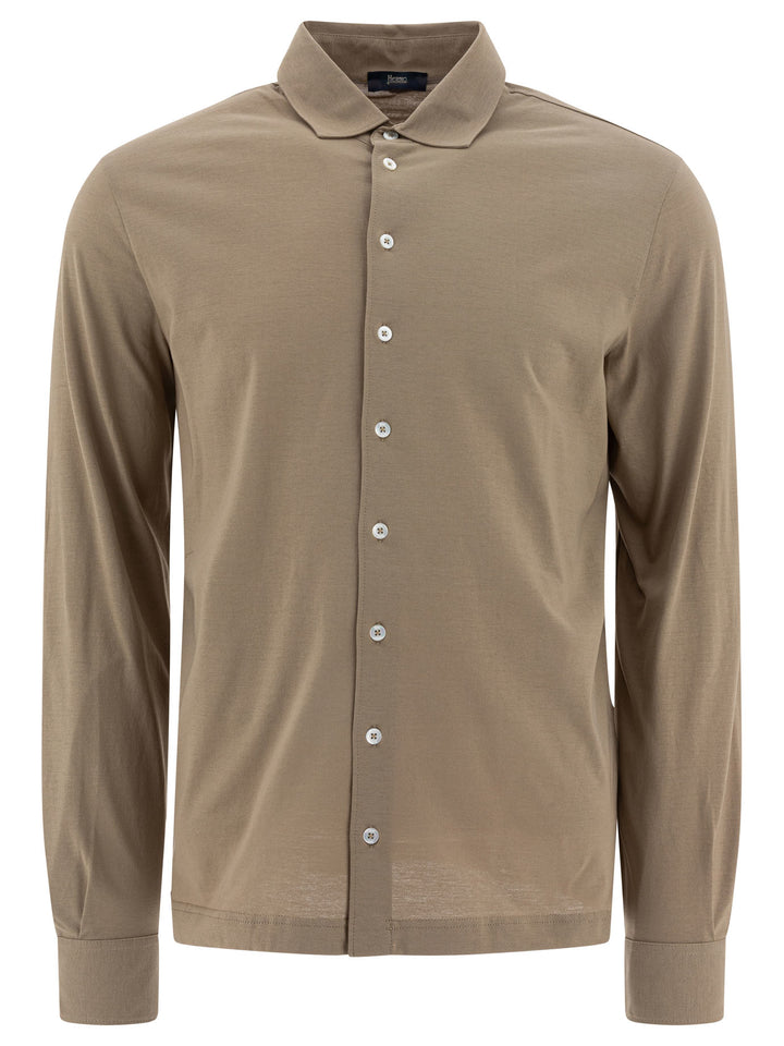 Herno Classic Cotton Shirt Shirts - Brown | 26ef8944eb6b41c3b161a677e9f6e52f05f759d9