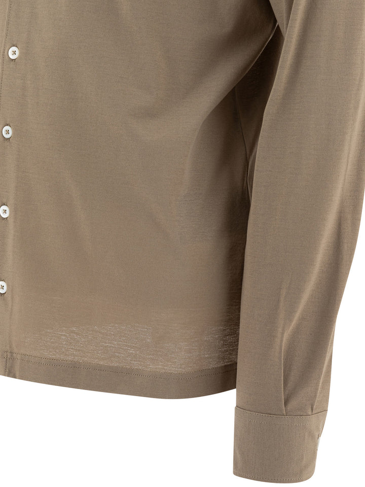 Herno Classic Cotton Shirt Shirts - Brown | 5828888da7b97d5e45ced8cd0f2178aef8a788ec