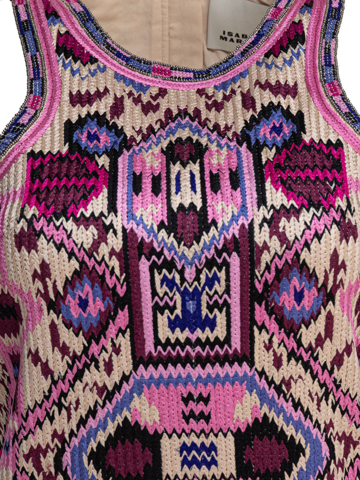 Isabel Marant Embroidered Dress With Bangs Dresses - Pink | 14bbfa4233be1395d14a935c42dfc8c612c4ed1b