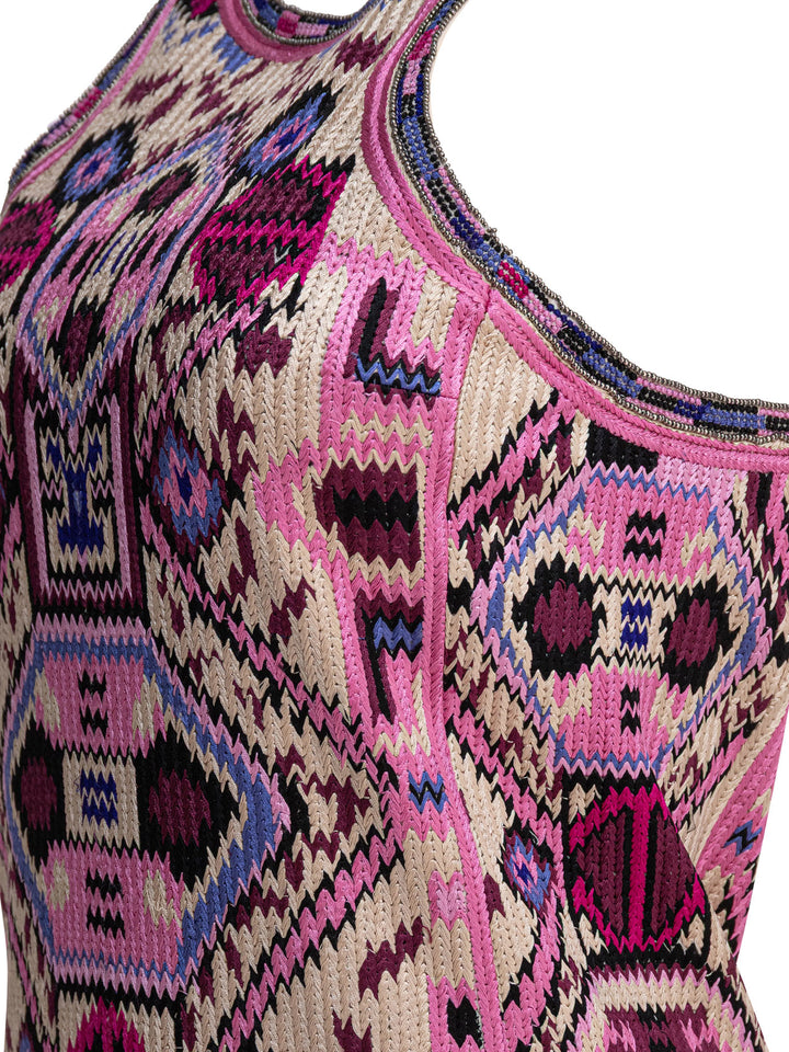 Isabel Marant Embroidered Dress With Bangs Dresses - Pink | 7c95754f47cb6bd33e206e18ba3fb9e7b2362faf