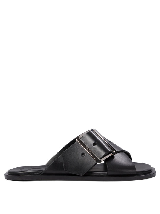 Petal Belt Sandals Black