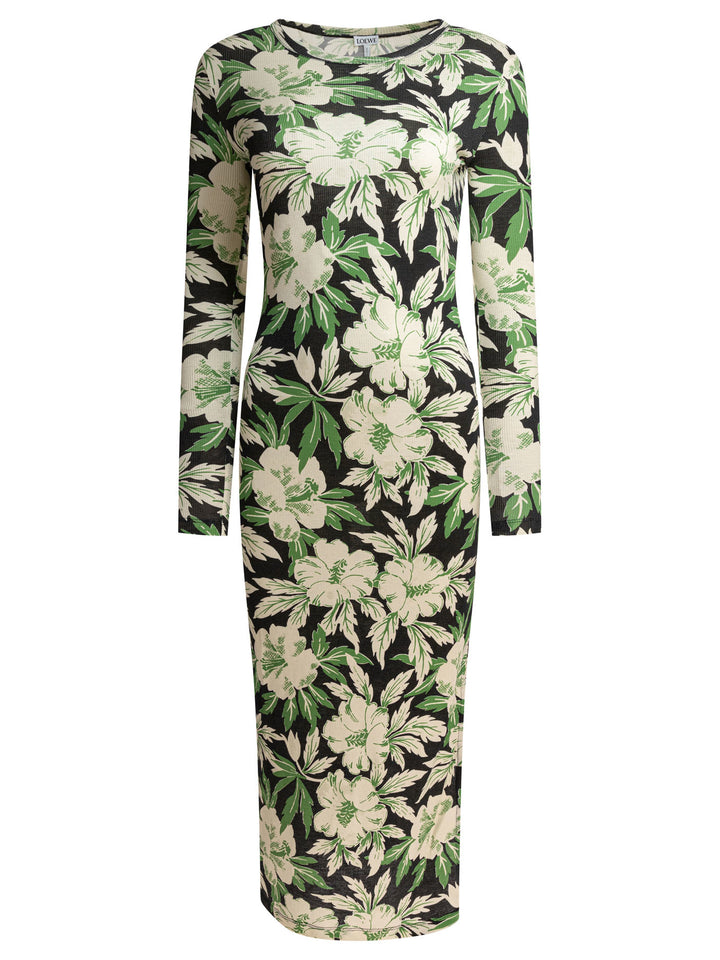 Loewe Floral Dress Dresses - Green | 908b5e88604cc7f27a117776fbb6b661733400b3