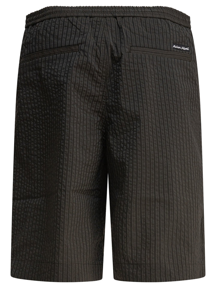 Maison Kitsuné Striped Seersucker Shorts - Green | 8af8ff1a7ca53c47d90ea2e0acd161c72b9b259d
