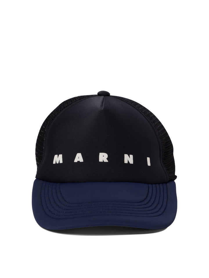 Marni Trucker Hat With Logo Hats - Blue | eca27c414694e291f75b752f687b367e52c45a56