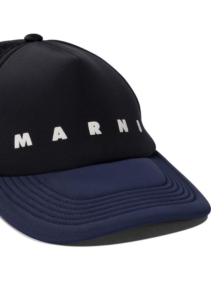 Marni Trucker Hat With Logo Hats - Blue | 8eed2cc6ccf94bcb88aa3c72eaaf740c8d060d56