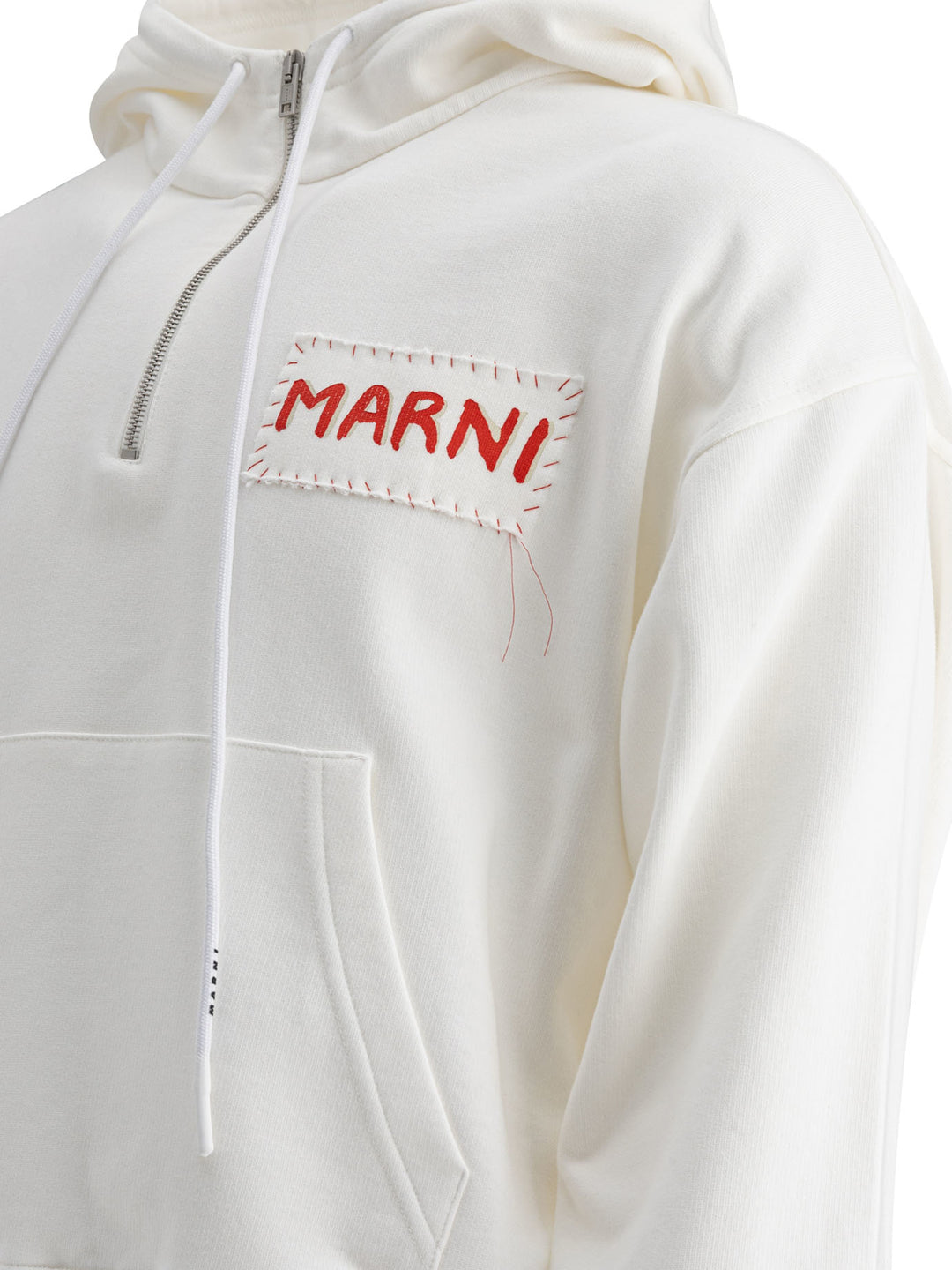 Marni Marni Logo Hoodie Sweatshirts - White | d80af826e48d6493bbf121fd67e70c77bec8a3ef