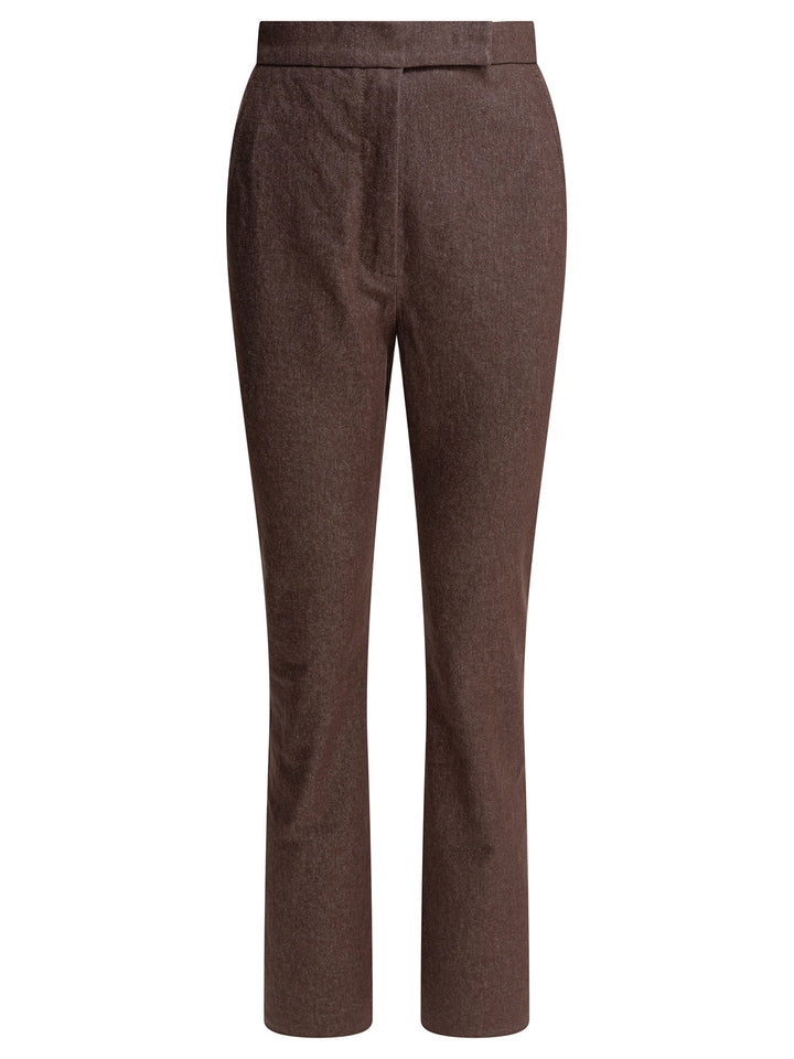 Max Mara Denim-Effect Cotton Trousers - Brown | 916d705d0c1fc2e8e1a45f3a581b11a6b67d07fa