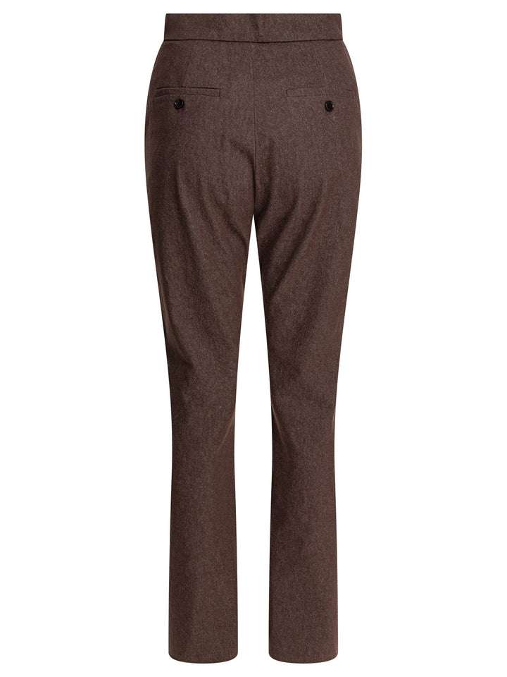 Max Mara Denim-Effect Cotton Trousers - Brown | 40922f1c8caae387219da0cae669b7b5f4dedc80