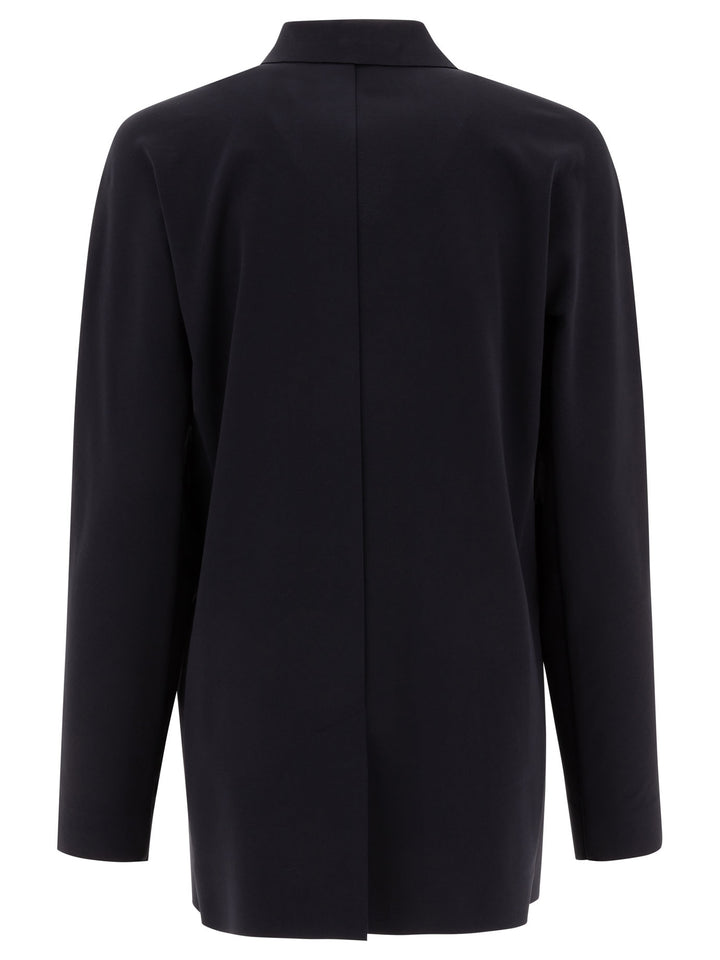 Max Mara Single-Breasted Jersey Blazer Jackets and Coats - Blue | 0e93c5e2a6968161a0bc7b25c769536add7df0d8