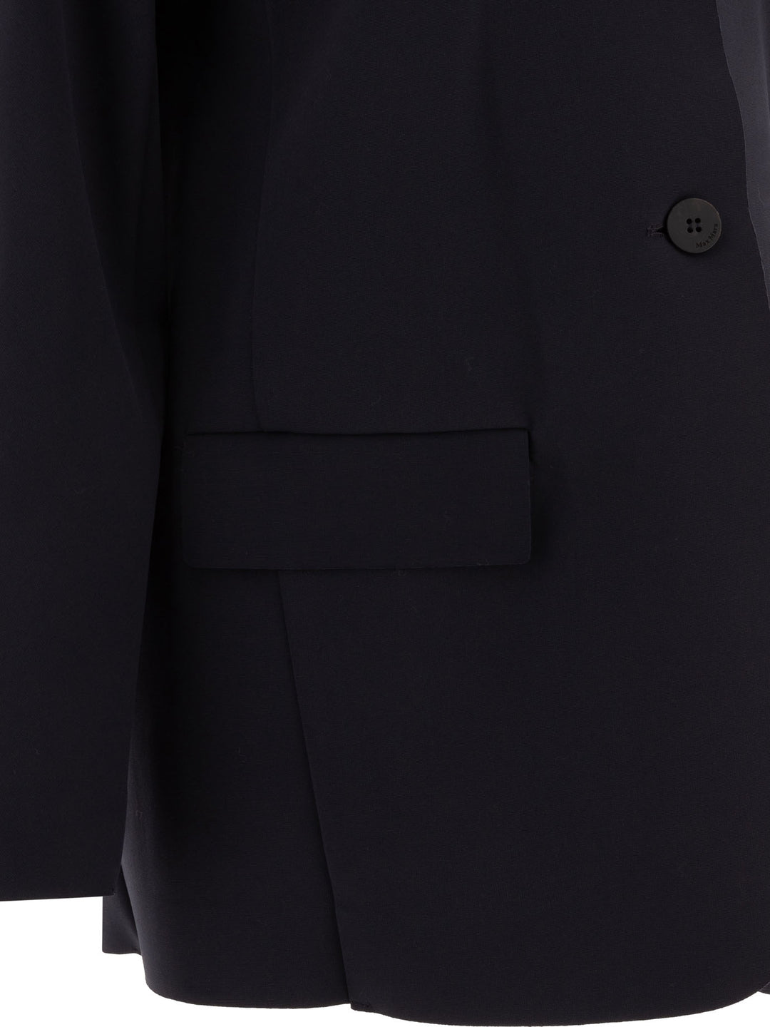 Max Mara Single-Breasted Jersey Blazer Jackets and Coats - Blue | d487bdf0b97e9730563ff5cc1ff68a4c59e46a60