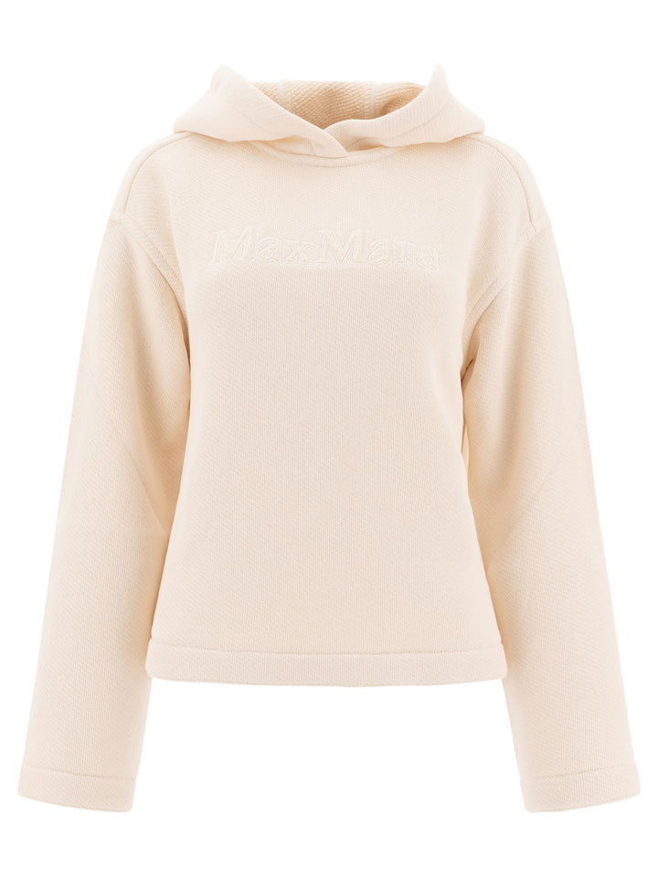Max Mara Hoodie With Embroidered Logo Sweatshirts - White | c2d39c5566a961b305f7c2cd87b9d7cda411db0e