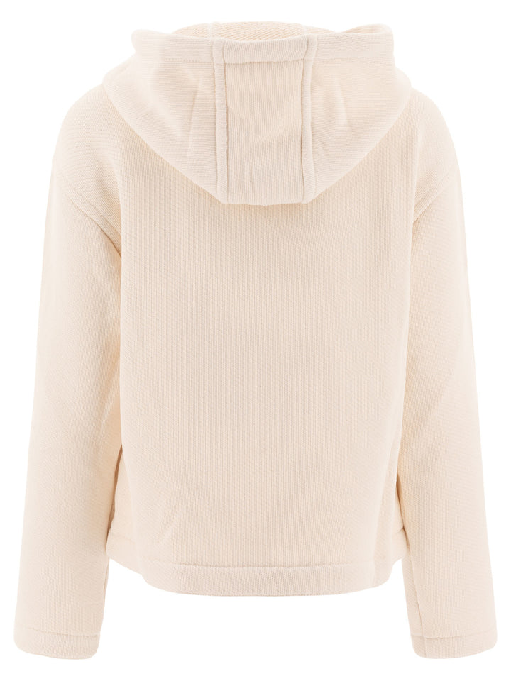 Max Mara Hoodie With Embroidered Logo Sweatshirts - White | 00e9e1282294f504a8f7297a66bba75a8acb13a7