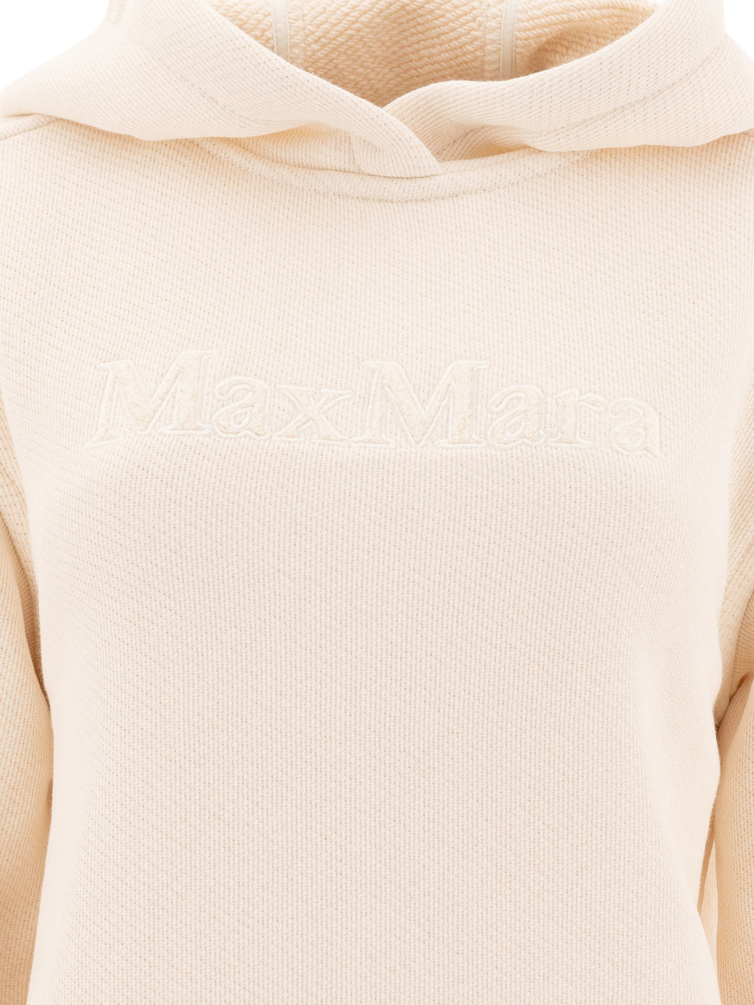 Max Mara Hoodie With Embroidered Logo Sweatshirts - White | 3a64faa04be2269890f5a36b09196956167d6fff