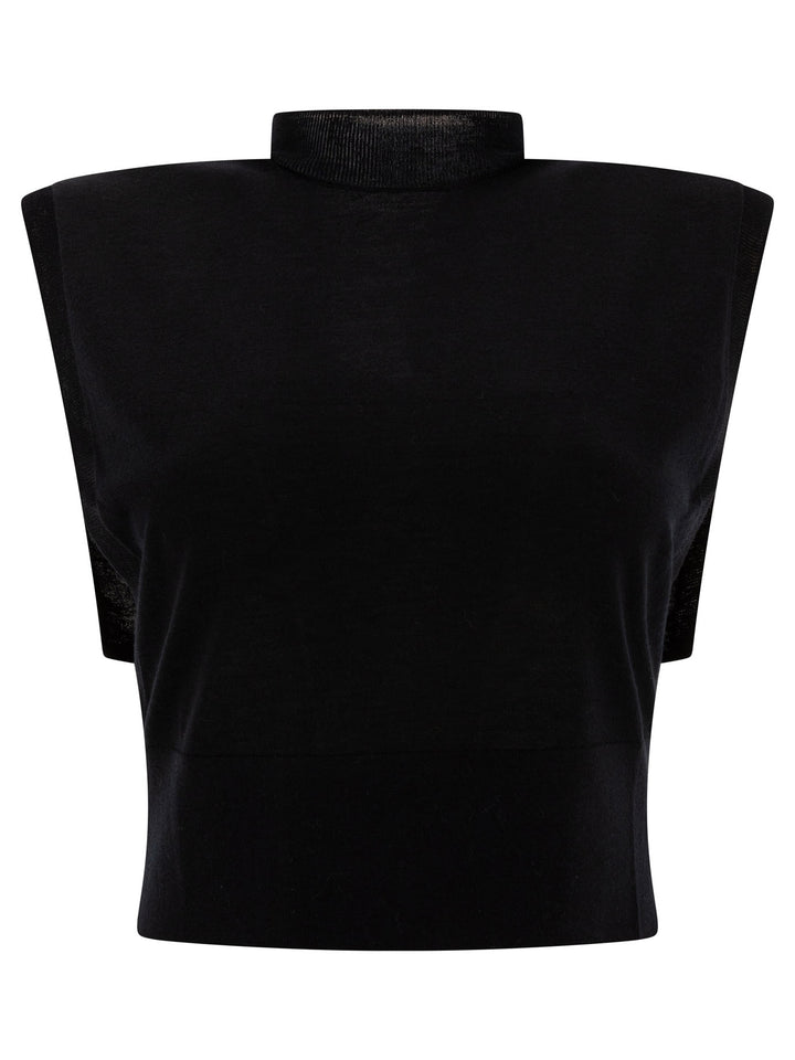 Max Mara Sportmax Cotton Sleeveless Top Tops - Black | ad49ad927f21dda79c47847f9eff272f6f1e3b4a