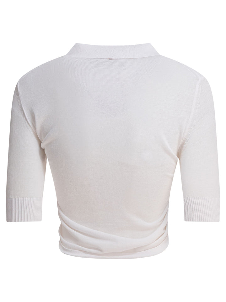 Max Mara Sportmax Cropped Short-Sleeved Polo Shirt Polo shirts - White | b1a6ec073d457a723a7661b1697e02091a05e615