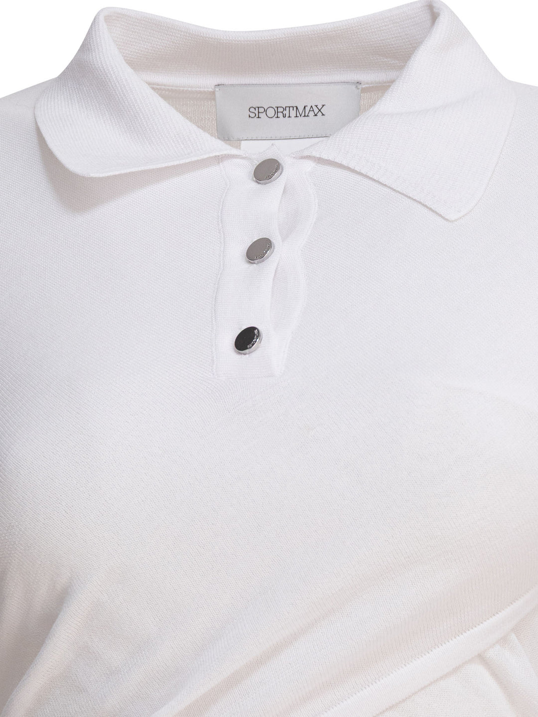 Max Mara Sportmax Cropped Short-Sleeved Polo Shirt Polo shirts - White | dfa0275927dd247ca70a3aea37f4b68b2ed64046