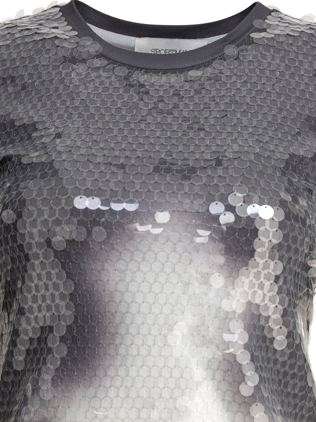 Max Mara Sportmax T-Shirt With Sequins T-shirts - Grey | 5932f34aace7601661035608ecd4add29b484e9b