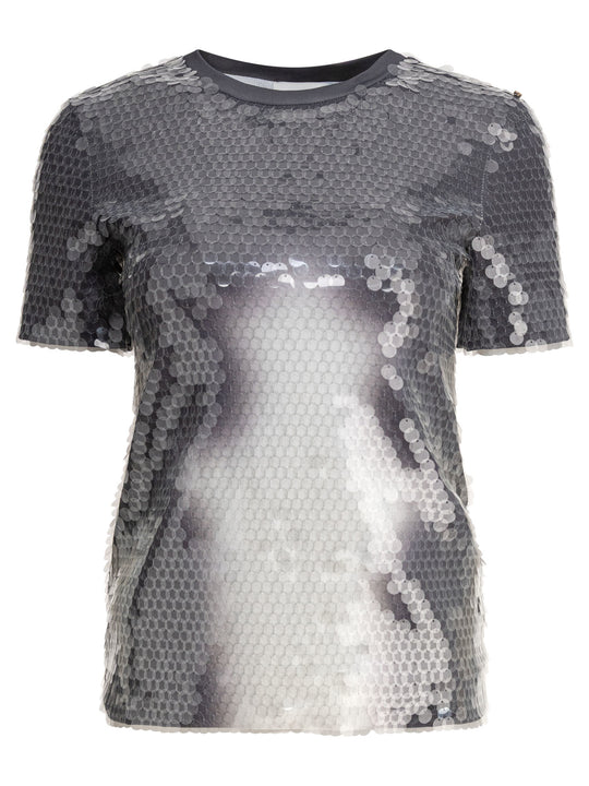 T-Shirt With Sequins T-Shirts Grey
