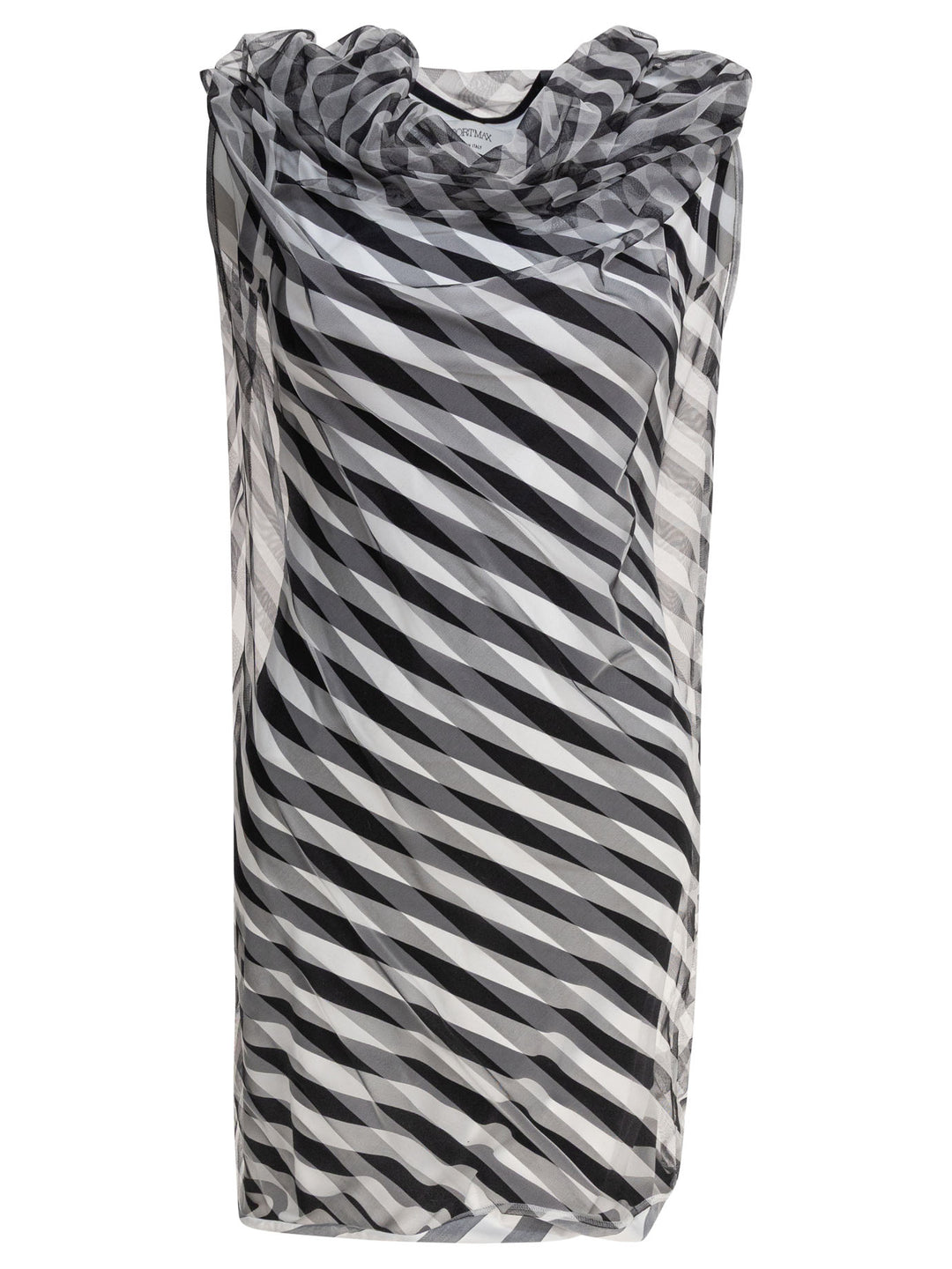 Max Mara Sportmax Draped Striped Dress Dresses - Black | ed34d44c45f9c31bc35d72a5bc5685c4e7d3ee7d