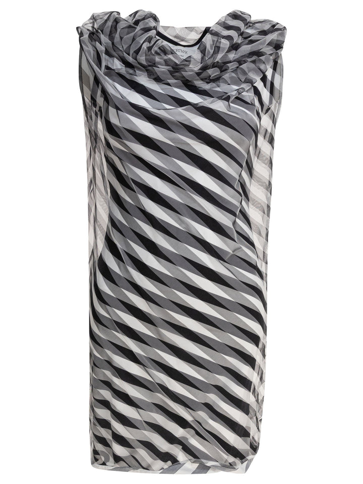 Max Mara Sportmax Draped Striped Dress Dresses - Black | ed34d44c45f9c31bc35d72a5bc5685c4e7d3ee7d